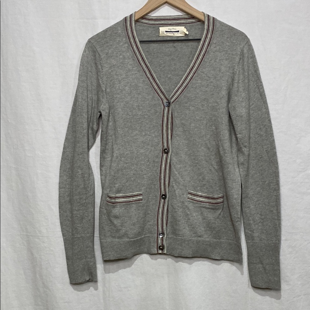 Guideboat Co. Women's Medium Button up Cardigan Gray 100% cotton Made in Peru